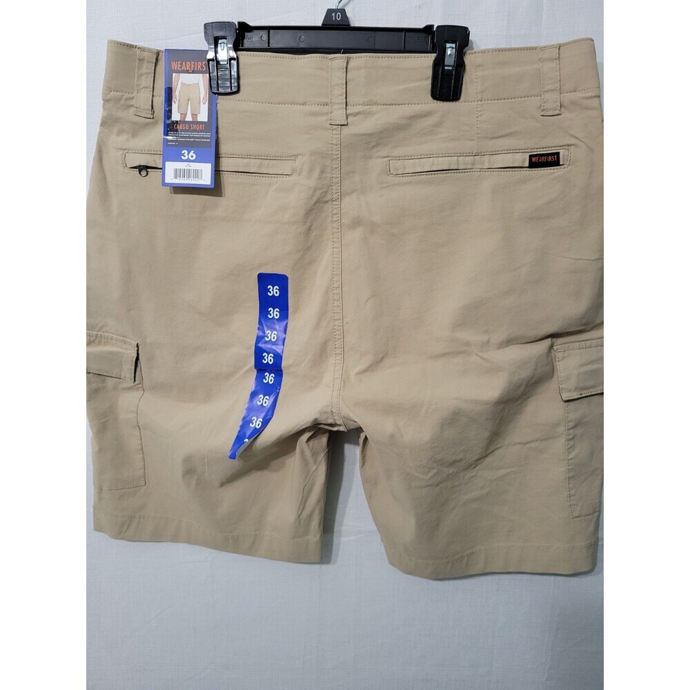 Wearfirst Cargo Shorts Mens 36 Tan Stretch Cotton Nylon Summer Outdoor Pockets - Picture 4 of 8
